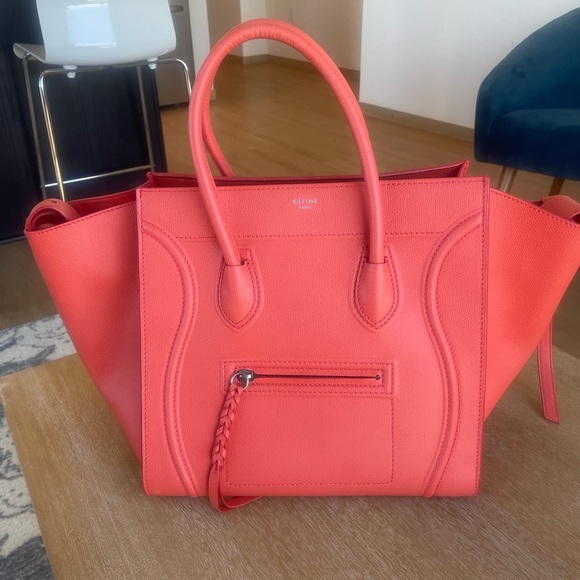Celine Handbags - Celine medium phantom orange/coral